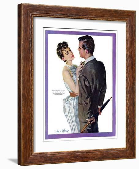 Inexperienced Male  - Saturday Evening Post "Leading Ladies", December 4, 1954 pg.29-Coby Whitmore-Framed Giclee Print