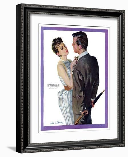 Inexperienced Male  - Saturday Evening Post "Leading Ladies", December 4, 1954 pg.29-Coby Whitmore-Framed Giclee Print