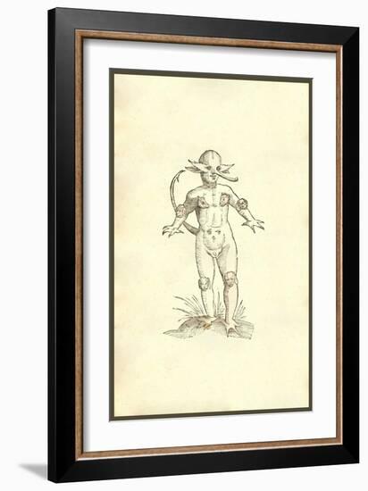 Infans Cum Promuscide Et Capitibus Animalum-Ulisse Aldrovandi-Framed Art Print