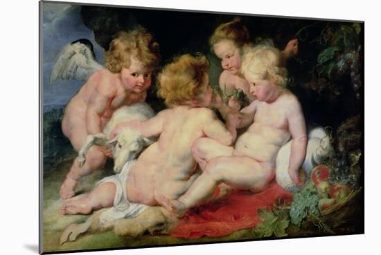 Infant Christ with John the Baptist and Two Angels, 1615/20-Peter Paul Rubens-Mounted Giclee Print