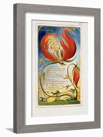Infant Joy: Plate 25 from Songs of Innocence and of Experience C.1815-26-William Blake-Framed Giclee Print