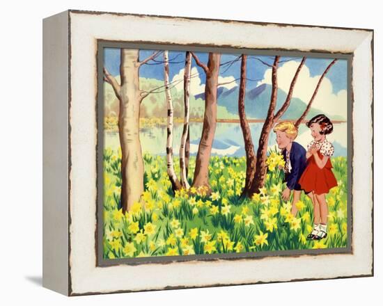 Infant School Illustrations, UK-null-Framed Premier Image Canvas