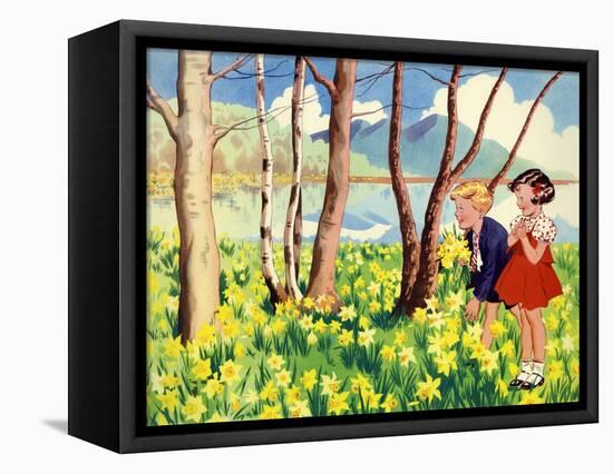 Infant School Illustrations, UK-null-Framed Premier Image Canvas