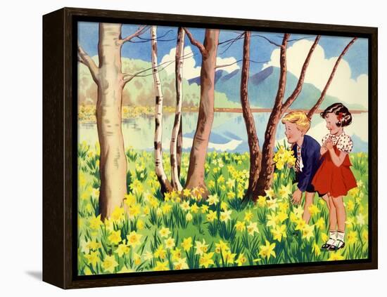 Infant School Illustrations, UK-null-Framed Premier Image Canvas