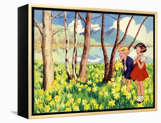 Infant School Illustrations, UK-null-Framed Premier Image Canvas