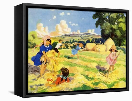 Infant School Illustrations, UK-null-Framed Premier Image Canvas