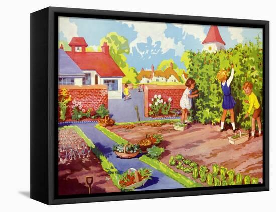 Infant School Illustrations, UK-null-Framed Premier Image Canvas