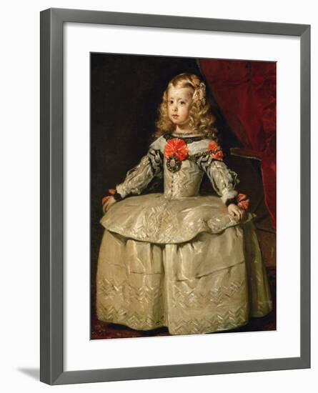 Infanta Margarita Teresa in White Garb-Diego Velazquez-Framed Giclee Print