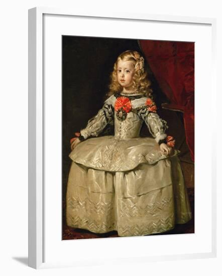 Infanta Margarita Teresa in White Garb-Diego Velazquez-Framed Giclee Print