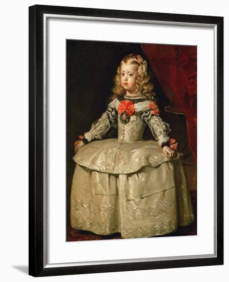 Infanta Margarita Teresa in White Garb-Diego Velazquez-Framed Giclee Print