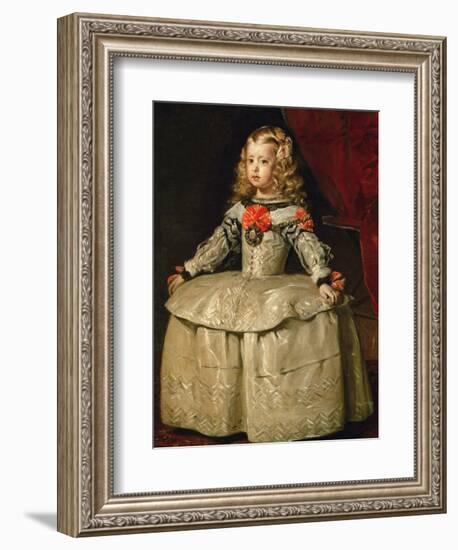 Infanta Margarita Teresa in White Garb-Diego Velazquez-Framed Giclee Print