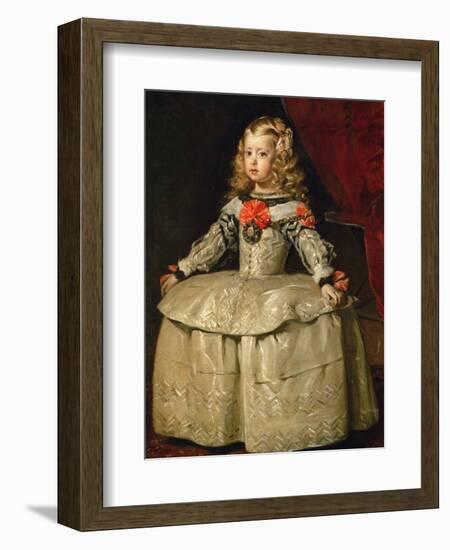 Infanta Margarita Teresa in White Garb-Diego Velazquez-Framed Giclee Print