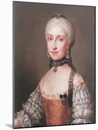 Infanta Maria Ludovica, Daughter of Charles III of Spain and Wife of Leopold II (1747-92) Holy Roma-Jean-Etienne Liotard-Mounted Giclee Print