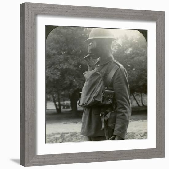 Infantry Fitted with the Latest Gas Marks and Steel Helmets, World War I, 1915-1918-null-Framed Photographic Print