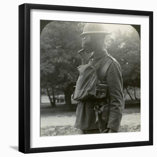 Infantry Fitted with the Latest Gas Marks and Steel Helmets, World War I, 1915-1918-null-Framed Photographic Print