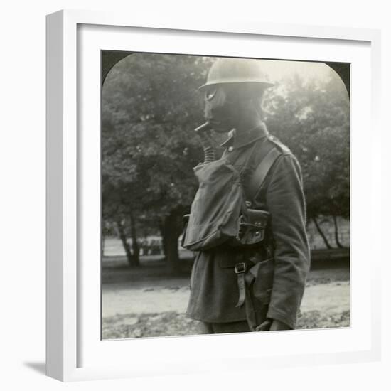 Infantry Fitted with the Latest Gas Marks and Steel Helmets, World War I, 1915-1918-null-Framed Photographic Print