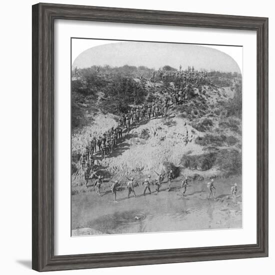 Infantry Fording the Vet River During Lord Roberts' Advance on Pretoria, South Africa, 1901-Underwood & Underwood-Framed Giclee Print