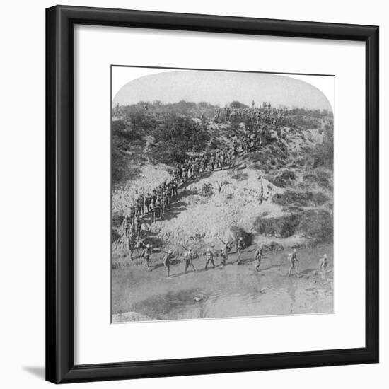 Infantry Fording the Vet River During Lord Roberts' Advance on Pretoria, South Africa, 1901-Underwood & Underwood-Framed Giclee Print