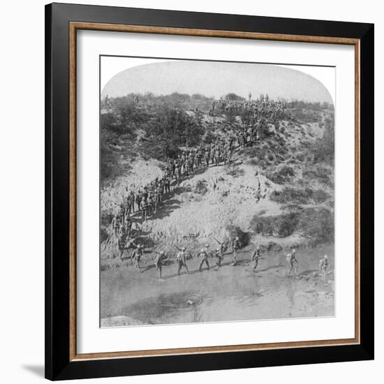 Infantry Fording the Vet River During Lord Roberts' Advance on Pretoria, South Africa, 1901-Underwood & Underwood-Framed Giclee Print