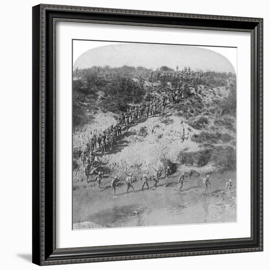 Infantry Fording the Vet River During Lord Roberts' Advance on Pretoria, South Africa, 1901-Underwood & Underwood-Framed Giclee Print