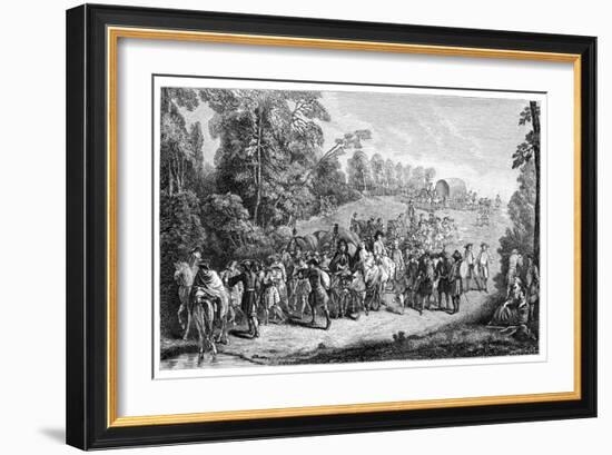 Infantry Marching-Jean-Antoine Watteau-Framed Giclee Print