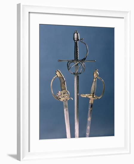 Infantry Officer's Sword, 1796, Swept-Hilt Rapier, c.1600, Prussian Officer's Sword, 1878-null-Framed Giclee Print