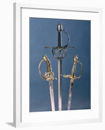 Infantry Officer's Sword, 1796, Swept-Hilt Rapier, c.1600, Prussian Officer's Sword, 1878-null-Framed Giclee Print