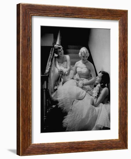 Infected with Telephonitis, the Nyvall Sisters, Sally, Sue, and Ginny, All Talking on the Phone-Grey Villet-Framed Photographic Print