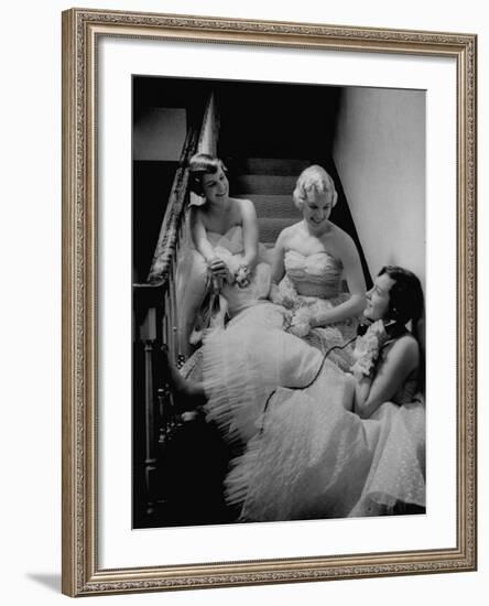 Infected with Telephonitis, the Nyvall Sisters, Sally, Sue, and Ginny, All Talking on the Phone-Grey Villet-Framed Photographic Print