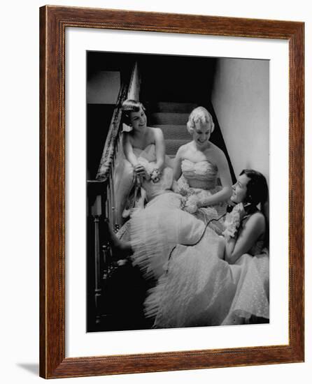 Infected with Telephonitis, the Nyvall Sisters, Sally, Sue, and Ginny, All Talking on the Phone-Grey Villet-Framed Photographic Print
