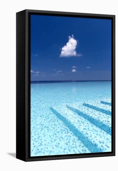 Infinity Pool in the Maldives, Indian Ocean-Sakis Papadopoulos-Framed Premier Image Canvas