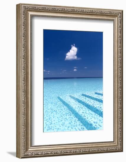 Infinity Pool in the Maldives, Indian Ocean-Sakis Papadopoulos-Framed Photographic Print