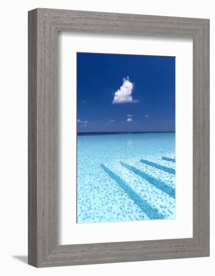 Infinity Pool in the Maldives, Indian Ocean-Sakis Papadopoulos-Framed Photographic Print