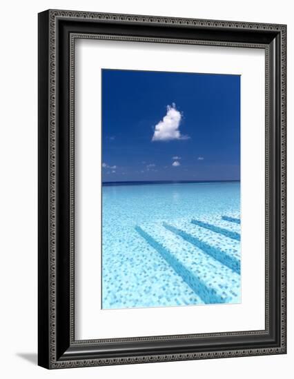 Infinity Pool in the Maldives, Indian Ocean-Sakis Papadopoulos-Framed Photographic Print