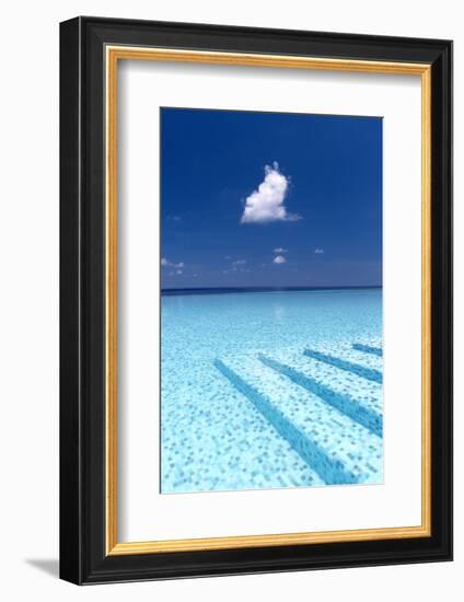 Infinity Pool in the Maldives, Indian Ocean-Sakis Papadopoulos-Framed Photographic Print