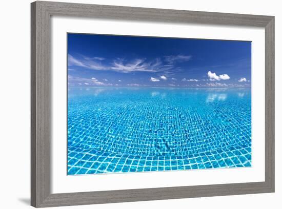 Infinity Pool, Maldives, Indian Ocean, Asia-Sakis Papadopoulos-Framed Photographic Print