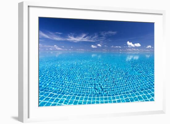 Infinity Pool, Maldives, Indian Ocean, Asia-Sakis Papadopoulos-Framed Photographic Print