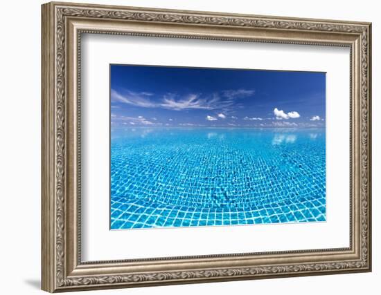 Infinity Pool, Maldives, Indian Ocean, Asia-Sakis Papadopoulos-Framed Photographic Print