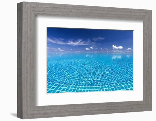 Infinity Pool, Maldives, Indian Ocean, Asia-Sakis Papadopoulos-Framed Photographic Print