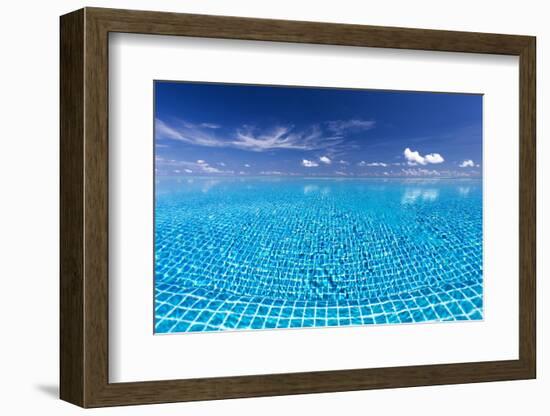 Infinity Pool, Maldives, Indian Ocean, Asia-Sakis Papadopoulos-Framed Photographic Print