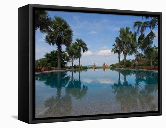 Infinity pool of Aureum Palace Hotel, Bagan, Mandalay Region, Myanmar-null-Framed Premier Image Canvas