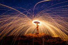 Fire Dancing on the Rocks-Infinity T29-Mounted Photographic Print