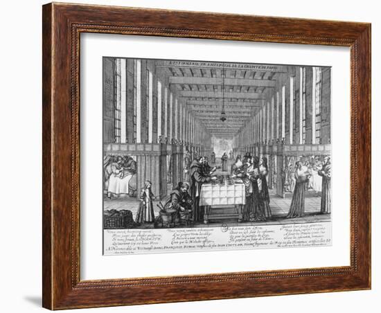 Infirmary of the Hospital of Charity in Paris, by Abraham Bosse (1602-1676)-Abraham Bosse-Framed Giclee Print