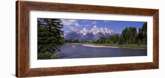 Inflatable Raft in a River, Grand Teton National Park, Wyoming, USA-null-Framed Photographic Print