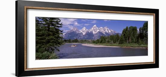 Inflatable Raft in a River, Grand Teton National Park, Wyoming, USA-null-Framed Photographic Print