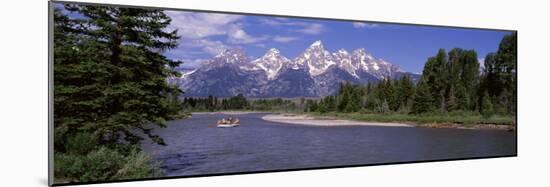 Inflatable Raft in a River, Grand Teton National Park, Wyoming, USA-null-Mounted Photographic Print