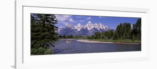 Inflatable Raft in a River, Grand Teton National Park, Wyoming, USA-null-Framed Photographic Print