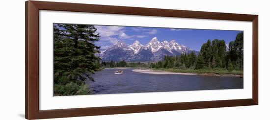 Inflatable Raft in a River, Grand Teton National Park, Wyoming, USA-null-Framed Photographic Print