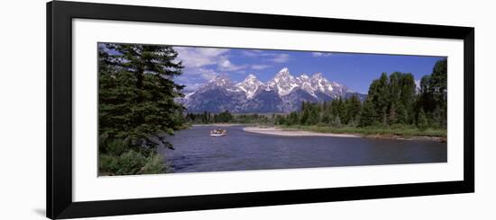 Inflatable Raft in a River, Grand Teton National Park, Wyoming, USA-null-Framed Photographic Print