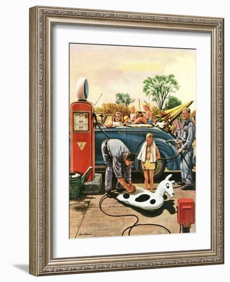 "Inflating Beach Toy," August 20, 1949-Stevan Dohanos-Framed Premium Giclee Print